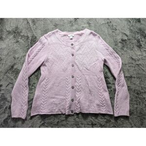 Sundance Long Sleeve Button Up Sweater Women's Size Large Light Purple